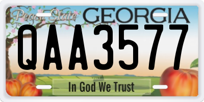 GA license plate QAA3577