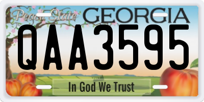 GA license plate QAA3595