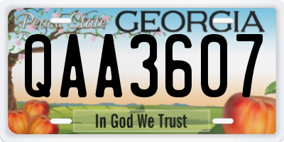 GA license plate QAA3607