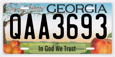 GA license plate QAA3693