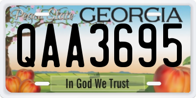 GA license plate QAA3695
