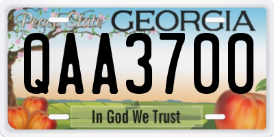 GA license plate QAA3700