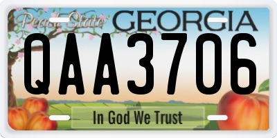 GA license plate QAA3706