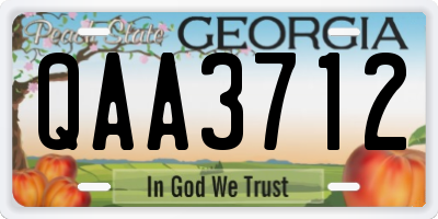 GA license plate QAA3712