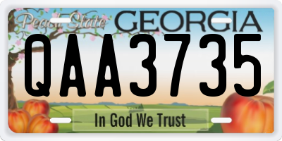 GA license plate QAA3735