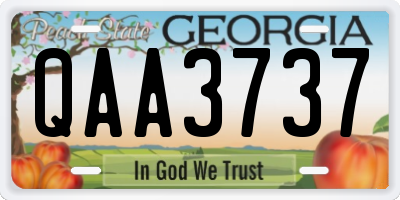 GA license plate QAA3737