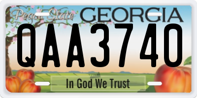 GA license plate QAA3740