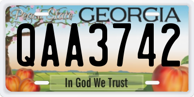 GA license plate QAA3742