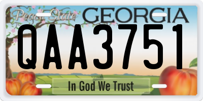 GA license plate QAA3751