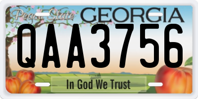GA license plate QAA3756