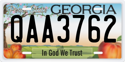GA license plate QAA3762