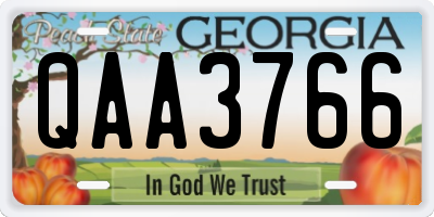 GA license plate QAA3766