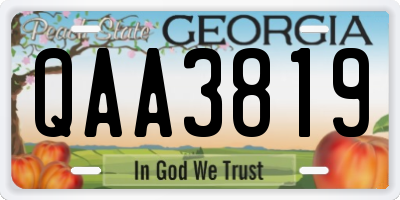 GA license plate QAA3819