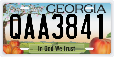 GA license plate QAA3841