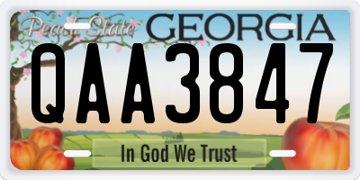 GA license plate QAA3847