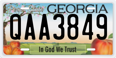 GA license plate QAA3849