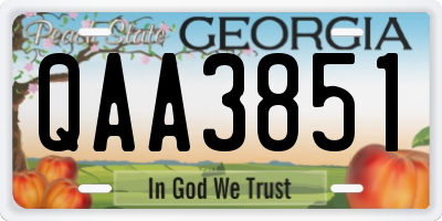 GA license plate QAA3851