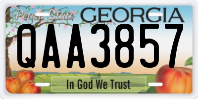 GA license plate QAA3857
