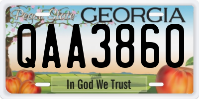 GA license plate QAA3860