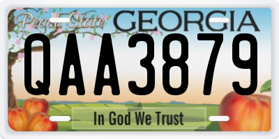 GA license plate QAA3879