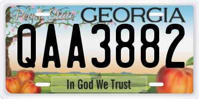 GA license plate QAA3882