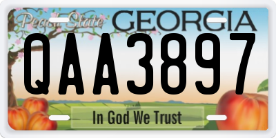 GA license plate QAA3897