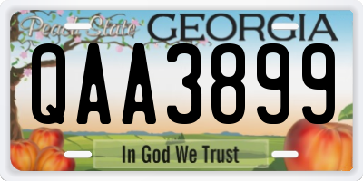GA license plate QAA3899