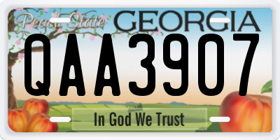 GA license plate QAA3907