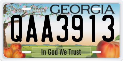 GA license plate QAA3913