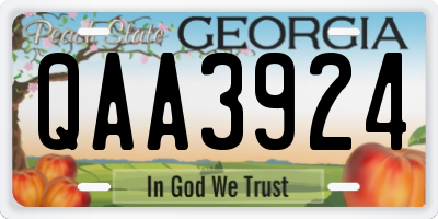GA license plate QAA3924