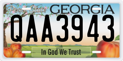GA license plate QAA3943