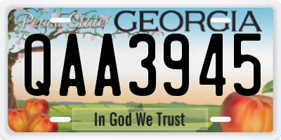 GA license plate QAA3945