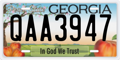 GA license plate QAA3947