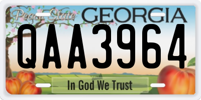 GA license plate QAA3964
