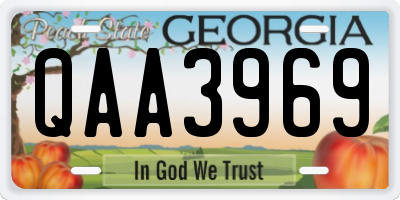 GA license plate QAA3969