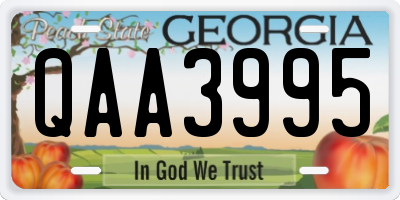 GA license plate QAA3995