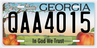 GA license plate QAA4015