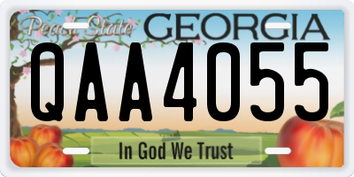 GA license plate QAA4055