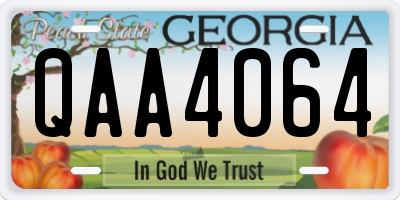 GA license plate QAA4064