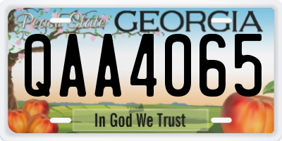 GA license plate QAA4065