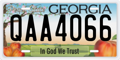 GA license plate QAA4066