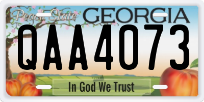 GA license plate QAA4073