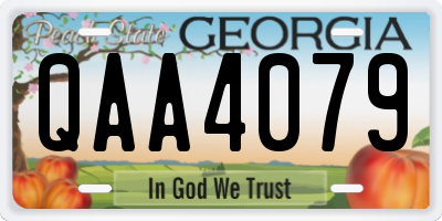 GA license plate QAA4079