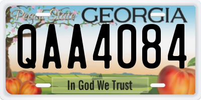 GA license plate QAA4084