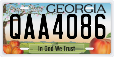 GA license plate QAA4086
