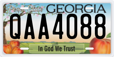 GA license plate QAA4088