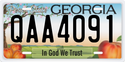 GA license plate QAA4091