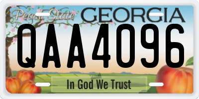 GA license plate QAA4096