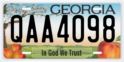 GA license plate QAA4098