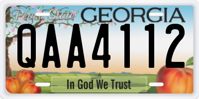 GA license plate QAA4112